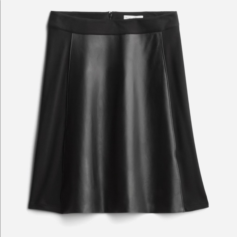⭐️Michael Stars Black XL Maggy Leather Panel Knit Skirt⭐️
